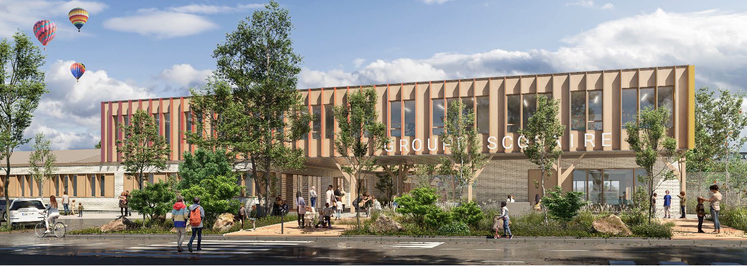 Construction des écoles Anne Frank et Claude Debussy, restaurant scolaire à Maubeuge (59)
